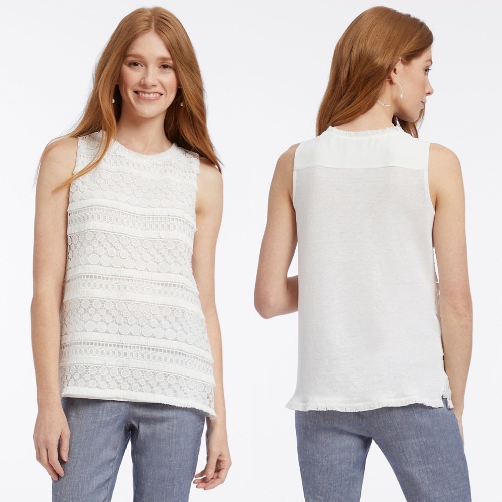 Nic + Zoe Stars At Night Sleeveless Lace Tank Top